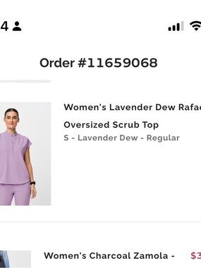 Lavender Oversized Scrub Top and Bottom- Women's
